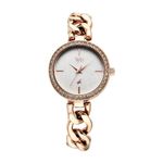 Fastrack Vyb Showstopper Quartz Analog Mother of Pearl Dial Metal Rose Gold Strap Watch for Girls-Fv60026Wm01W