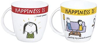 Clay Craft - Happiness is, Inner Peace Bone China Milk Mug, 270Ml/5.6Cm, Multicolour Happiness is, Parents Around Bone China Milk Mug, 270 Ml/5.6Cm, Multicolour