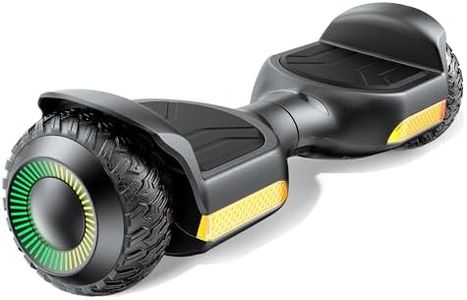 Gyroor Scooter with Adjustable Seat Attachment, 6.5" All-Terrain Self Balancing Scooter, LED Lights & Bluetooth for Kids and Adults, Black