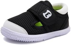BMCiTYBM Toddler Walking Shoes Baby Boy Girl Barefoot Sneakers Black Size 7