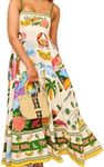 Women Cute Print Maxi Cami Dress Lo