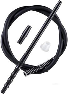 Hookah Hose with Hookah Adapter & Mouthpiece - 6ft Washable Silicone Hookah Shisha Hose Set with Detachable Aluminum Mouthpiece | Modern Hookahs & Accessories and Hookah Hoses (Black)