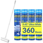 DELOMO Large Lint Rollers for Carpet, Sticky Rollers for Floor 9.45 in with 3 Extendable Handle,Long Handle Sticky Mop for Cleaning Carpets, Cars, Clothing, and Pet Hair