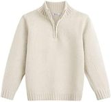 Boyoo Boy's Quarter Zip Sweater Long Sleeve Lightweight Casual Pullovers for Kids 3-11 Years