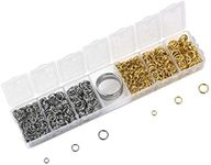 LANBEIDE 2061Pcs Closed Jump Rings Stainless Steel Connectors with Ring Opener Jewelry Finding 4mm 6mm 8mm Box Set Split Rings (Gold, Silver)
