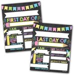 10 Cardstock Colorful Back to School Signs for Kids First Day of School Board Girl - School Board for Kids Back to School Signs First and Last Day of School Board, Back to School Chalkboard Sign…