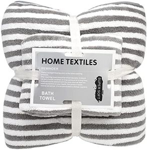 Breteil 2 Set of Luxury Towels Set of Soft and Absorbent Towels for Bath Towel 100% Coral Fleece for Bath, Hands, face, Gym and spa (Grey)