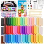 Polymer Clay Starter Kit, CiaraQ 50 Colors Oven Bake Modeling Clay Set with Sculpting Tools, Safe & Non-Toxic, Great for Kids, Beginners, Artists.