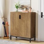 Tribesigns Shoe Cabinet with Doors, 20 Pairs Entryway Shoe Storage Cabinet with Shelves, 5-Tier Modern Free Standing Shoe Racks Storage Organizer for Closet, Living Room, Bedroom (Light Brown)