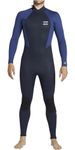 BILLABONG Mens Intruder 5/4mm Back Zip Wetsuit - Navy - Thermal Warm Heat Layer Layers Easy Stretch - Wetsuit Size - LS