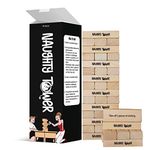 The Naughty Tower Stacking Wooden Blocks Game for Adults – Couple Dare Questions – All Genders & Relationships – Naughty, Exciting, Fun, & Funny Challenges - Make Date & Game Night Fun w/ 54 Pieces