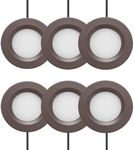 GETINLIGHT 2.75" Wide 3000K Dimmable LED Puck Lights Kit, Plug-in Installation with recessed or Surface Mounted, Bronze Finished, Set of 6, IN-0102-6-BZ