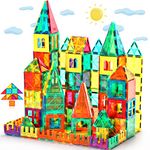 FNJO Magnetic Tiles, Magnet Building Set,60 PCS Building Blocks Set STEM Preschool Montessori Toy for Kids Boys Girls