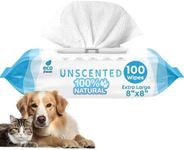 Petazy 100 Dog Wipes for Paws and Butt Ears Eyes Unscented | Organic Hypoallergenic Pet Wipes for Dogs with Aloe Vera | Dog Wipes Cleaning Deodorizing | Extra Thick Dog Paw Wipes Dogs Cat Puppy Pets