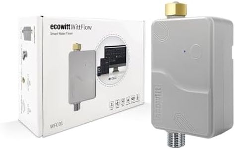 ECOWITT Wittflow Sprinkler Timer, WFC01 Smart Watering Timer, Need to Connect to GW2000 Wi-Fi Hub, Built-in Water Flow Meter and Temperature Sensor, NPT Thread, Intelligent Irrigation