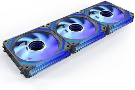 AsiaHorse COSMIQ 120mm Case Fan, Infinity Mirror FDB Reverse Fan with 5V 3-PIN Connector and Small Controller, 2000 RPM and 68.5CFM,Unit Daisy Chain PWM RGB PC Fans for Cases CPU Liquid Coolers, 3Pack