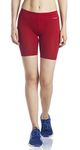 LAVOS Women Under Dress Sports Cycling Shorts, Bamboo Cotton Activewear Yoga Gym Workout Anti-Bacterial Uniform, Elastic Mid Waist Shorties Tights for Womens and Girls (Burgundy Red-L)