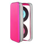 DVD Case,UENTIP 96 Capacity CD Case Hard Portable DVD Case Holder Plastic CD Organizer Wallet Protective DVD Storage (pink)