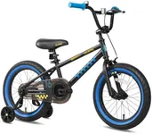 Glerc NuNu Kids Bike, 16 Inch Boys Bike for 4-7 Years Old Children, BMX Style Kids Bicycle with Training Wheels & Coaster Brake, Black and Blue