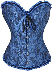 Bslingerie Women's Lingerie Waist Cincher Overbust Corset Top X-Large Royal Blue