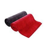 MAXOSHINE Napkins for Hand Towels-Super Soft Quick Dry Gym Sweat Towels-Microfiber Towel for Hand Face Home Sports-40 x 60 cm (Red/Grey, Set of 2)