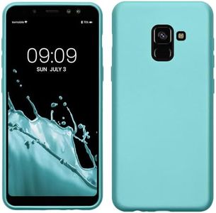 kwmobile Custodia Compatibile con Samsung Galaxy A8 (2018) Cover - Back Case Morbida - Protezione in Silicone TPU Effetto Metallizzato menta metallizzato