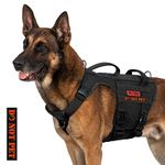 OneTigris Tactical Dog Harness with 5X Metal Buckle,Dog MOLLE Vest with Handle,No Pulling Front Clip,Hook and Loop Panel for Dog Custom Patch