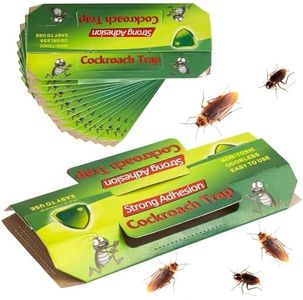 Cockroach Monitoring Trap | Non-Toxic Trap with Bait & Repellent | Powerful Roach Killer for Kitchen, Room, Bathroom, Pantry | Safe Cockroach Control | Easy-to-Use (Pack of 10 Trap)