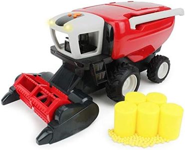 Boley Farm Harvester - Light and Sound Farm Toy Truck Harvester Set - Small Grains and Hay Bales Included - Tractor Toys for Kids