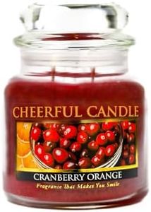 A Cheerful Giver - Cranberry Orange Scented Glass Jar Candle (16 oz) with Lid & True to Life Fragrance Made in USA