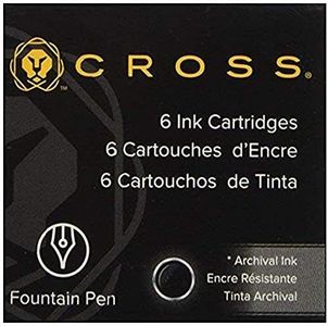 Cross 8921 Original Refill for Fountain Pen Ink Cartridges, Compatible with a variety of Cross Fountain Pens, 6 Pack, Black