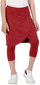 CharmWM Girls High Elastic Waist Skirts Pants Kids Cute Active Golf Tennis Skorts Leggings Red