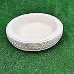 Garden Ornaments & Accessories Round Leaf Design Concrete Birdbath Top Cream