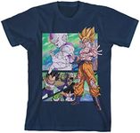 Dragon Ball Z Frieza Saga Character Layout Boy's Navy Blue T-Shirt-XS