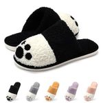 Womens Comfort Memory Foam Slippers Plush House Slippers, Cute Animal Dog Paw Slippers Anti-Slip Lightweight Winter Slipper Indoor and Outdoor Size 11 12 Christmas Slipper for Women Men