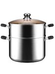 VENTION Steamer Pot Stainless Steel, Vegetable Steamer 2 Tier, Food Steamer 4.6 Quart, Steam Pot 9.8 Inch, Capsule Bottom