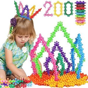 NEOACT 200PCS Building Blocks Kids Educational Building Toys Interlocking Plastic Connect Block Manipulatives for Preschool Kids Aged 3+, Creativity Kids Toys Classroom Kindergarten Toys