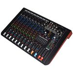 kh Professional 8 Channel Audio Mixer (7 Mono & 1 Stereo Channel) Mixing Console and Two Aux Paths w/USB Audio Interface, BT Function, 16 DSP Effects, 7-Band EQ, For Studio, Stage (8 Channel)