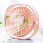 SmartDevil Mini USB Desk Fan,3 Speeds Desk Desktop Table Cooling Fan Powered by USB,Strong Wind,Quiet Operation,for Home Office Car Outdoor Travel (Pink)