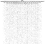 Rain Shower Head 16 inch, 304 Stainless Steel Large High Pressure Square Rainfall Showerhead for Bathroom, Easy to Install, Awesome Shower Experience (Square, 16 inch)