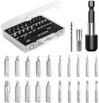 Nuovoware Damaged Screw Extractor Set, 22 PCS Easy Out Stripped Screw Extractor Kit, All-Purpose HSS Broken Screw Remover Set with Magnetic Extension Bit Holder & Socket Adapter