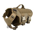 ICEFANG GN3 Tactical Dog Harness with 6X Buckle,Dog Molle Vest with Handle,3/4 Body Coverage,Hook and Loop Panel for ID Patch,No Pulling Front Clip (M (25"-31" Girth), Coyote Brown)