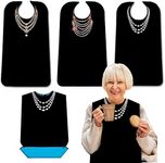 EpoBob 3 Pack Adult Bibs with Crumb Catcher, Washable and Adjustable Adult Bibs for Women Elderly Seniors Elegant Dazzling Necklace