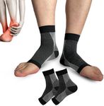 Neuropathy Socks, Ankle Compression Sleeve, Soothe Relief Compression Socks 20-30 mmHg, Ankle Brace Support Sleeve for Neuropathy, Plantar Fasciitis, Diabetic Foot Nerve Pain Relief (XXL, Black)