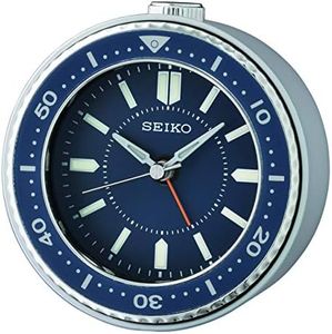 Seiko Alarm Clock, Plastic, Blue, 95 mm