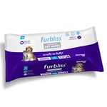 Furbliss Hygienic Pet Wipes for Dogs & Cats, Cleansing Grooming & Deodorizing Hypoallergenic Thick Wipes with All Natural Deoplex Deodorizer by Vetnique Labs (100ct, Unscented)