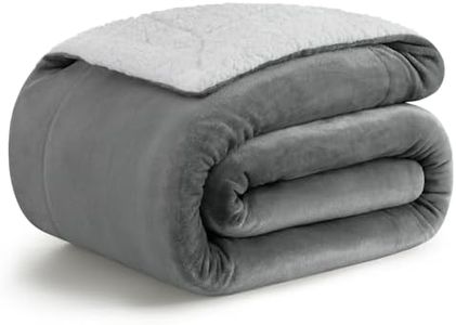 KANKAEU Coperta pile matrimoniale 200x230 cm, Coperta pile calda e morbida, Coperta termica in sherpa, Plaid matrimoniale spesso, perfetta per l'inverno, facile da pulire, ideale come regalo