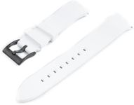 StrapHabit Quick Release Rubber Watch Strap Band FKM 18mm 19mm 20mm 21mm 22mm 23mm 24mm (White w/Black Buckle, 22mm)