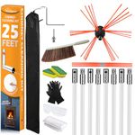 Sealegend 25 Feet Chimney Sweep Kit, Chimney Brush Chimney Cleaning Kit and Rotary Chimney Cleaning System Fireplace Brush Tool