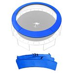Kangaroo Hoppers Universal 12/14/15FT Trampoline Repalcement Safety Pad，Waterproof Surround Spring Foam Cover for Round Frame (Blue, 12FT)